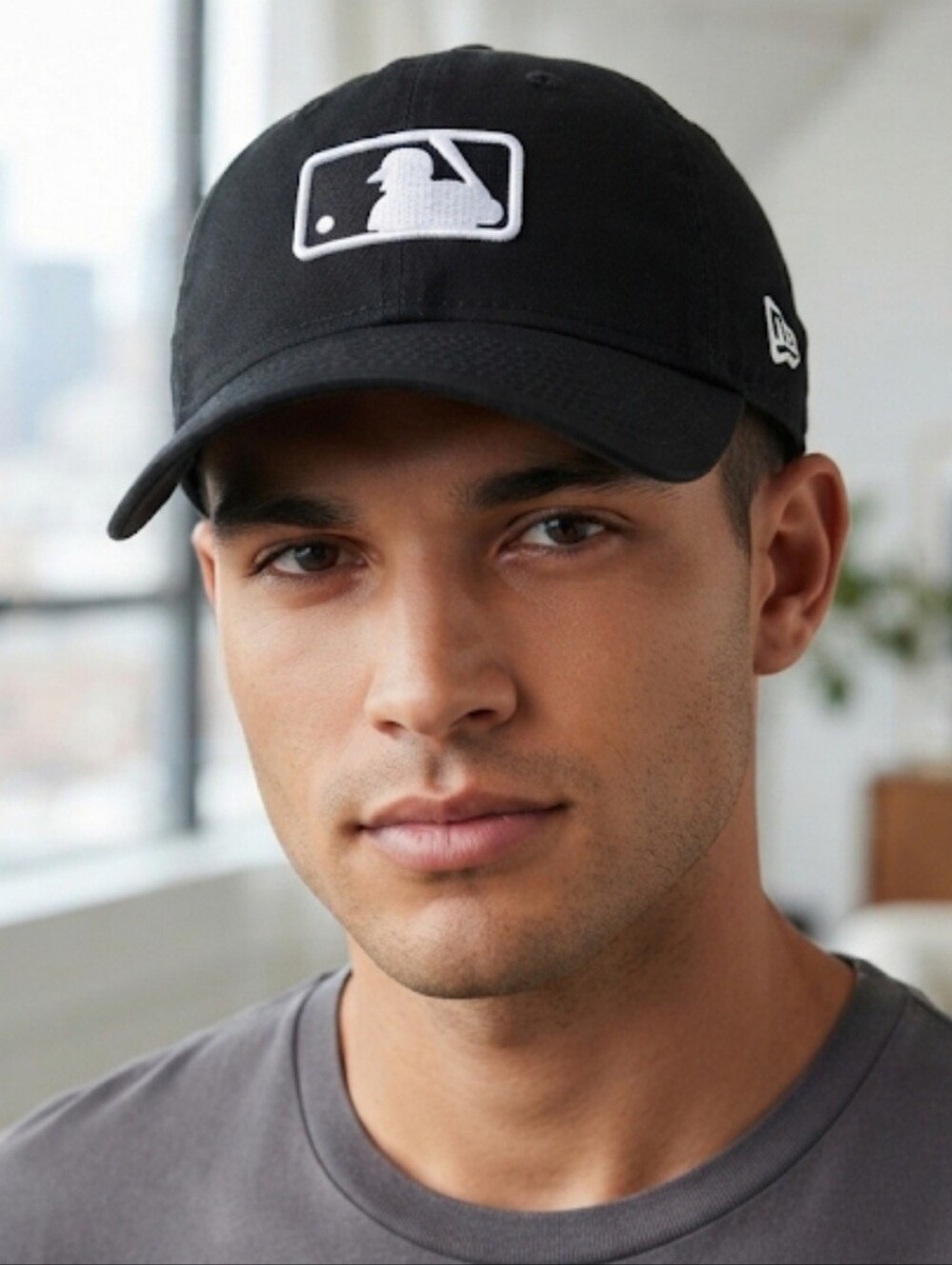 Authentic New Era MLB Classic Logo Cap Black & White Adj Strap OS
